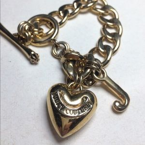 JUICY COUTURE Gold Tone Pendant HEART & J